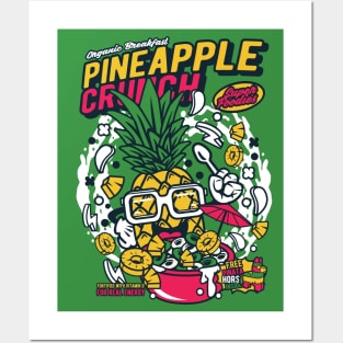Retro Cartoon Cereal Box // Cereal Pineapple Crunch // Funny Vintage Breakfast Cereal Posters and Art